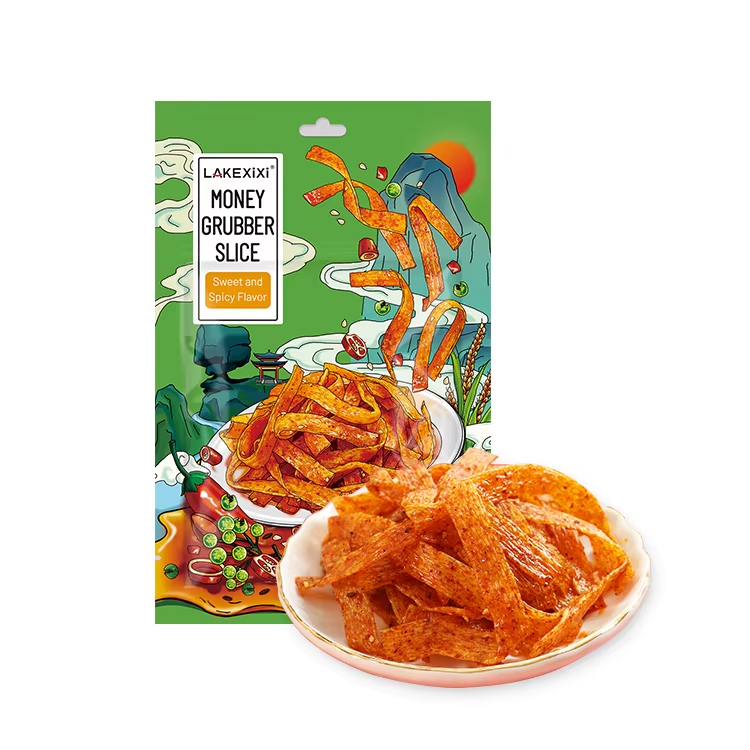 Money Grubber Slice - HALAL ISO22000 certified, non-fried vacuum packaging, Traditional Savory & Spicy LAKEXIXI OEM snack