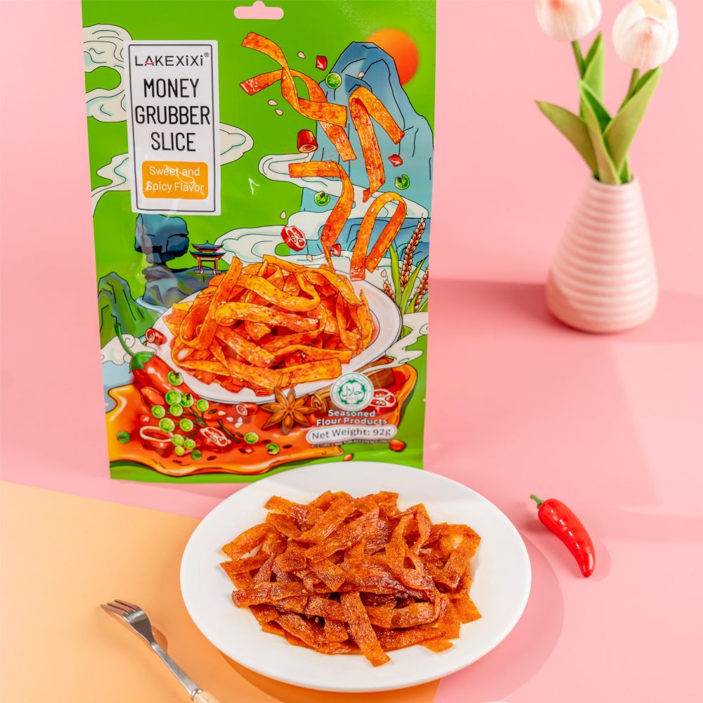 92g Traditional Money Grubber Slice - HALAL ISO22000, non-fried vacuum packaging, savory & spicy OEM snack