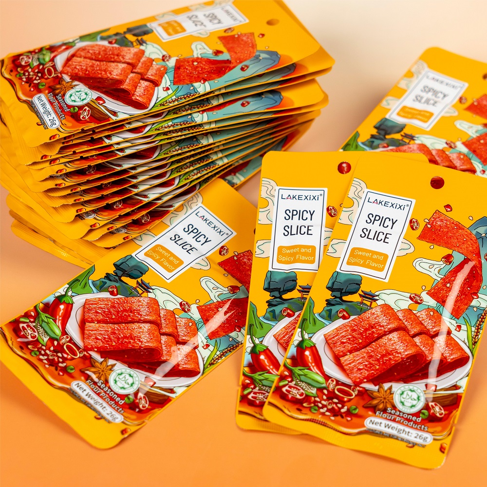 Customizable OEM packaging for 26g Sweet Spicy Slice - bilingual label, logo printing, mini vacuum packaging